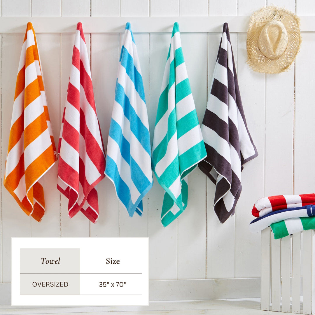 Cotton Velour Cabana Beach Towel - Novia Collection