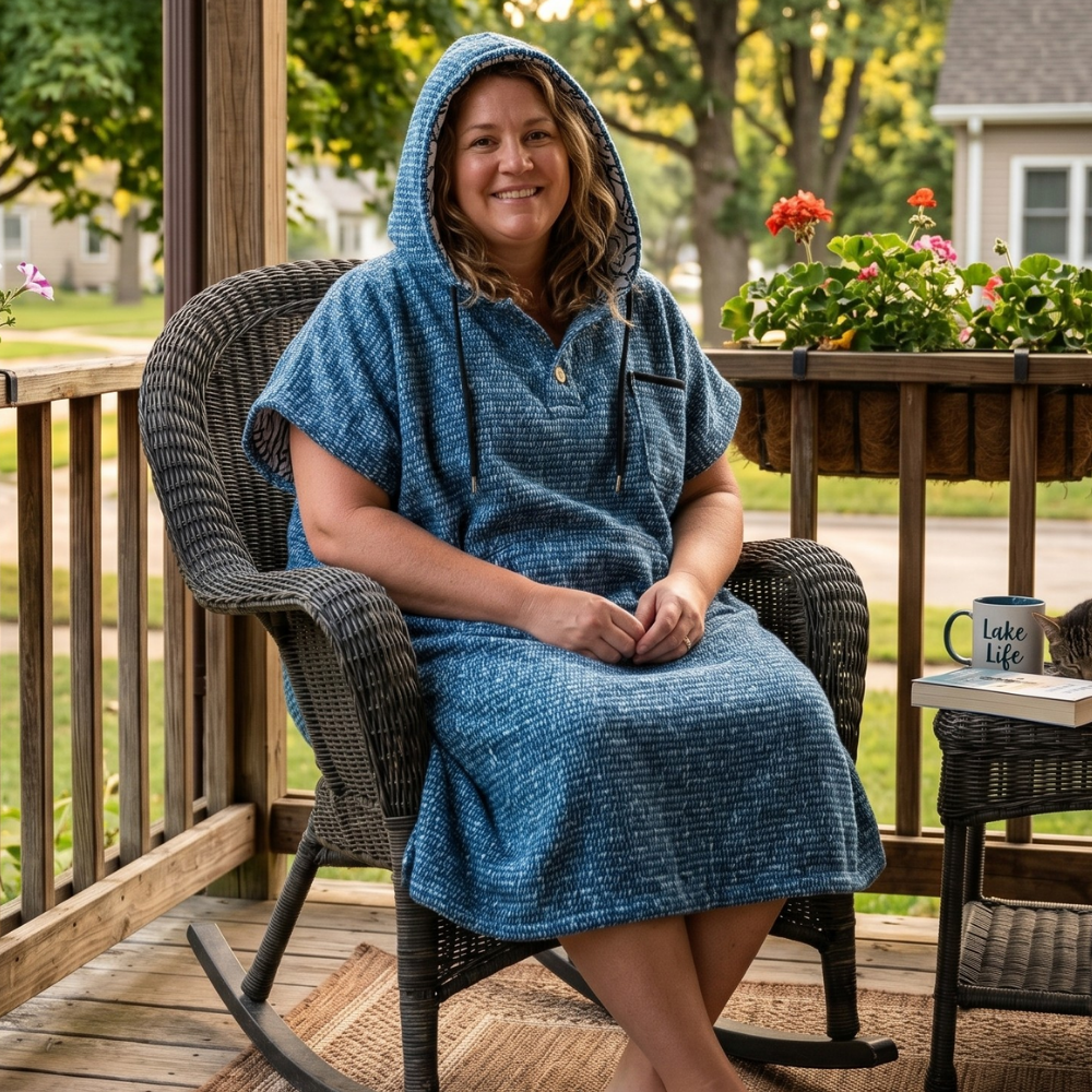 West Path Surf Changing Poncho - Indigo Blue