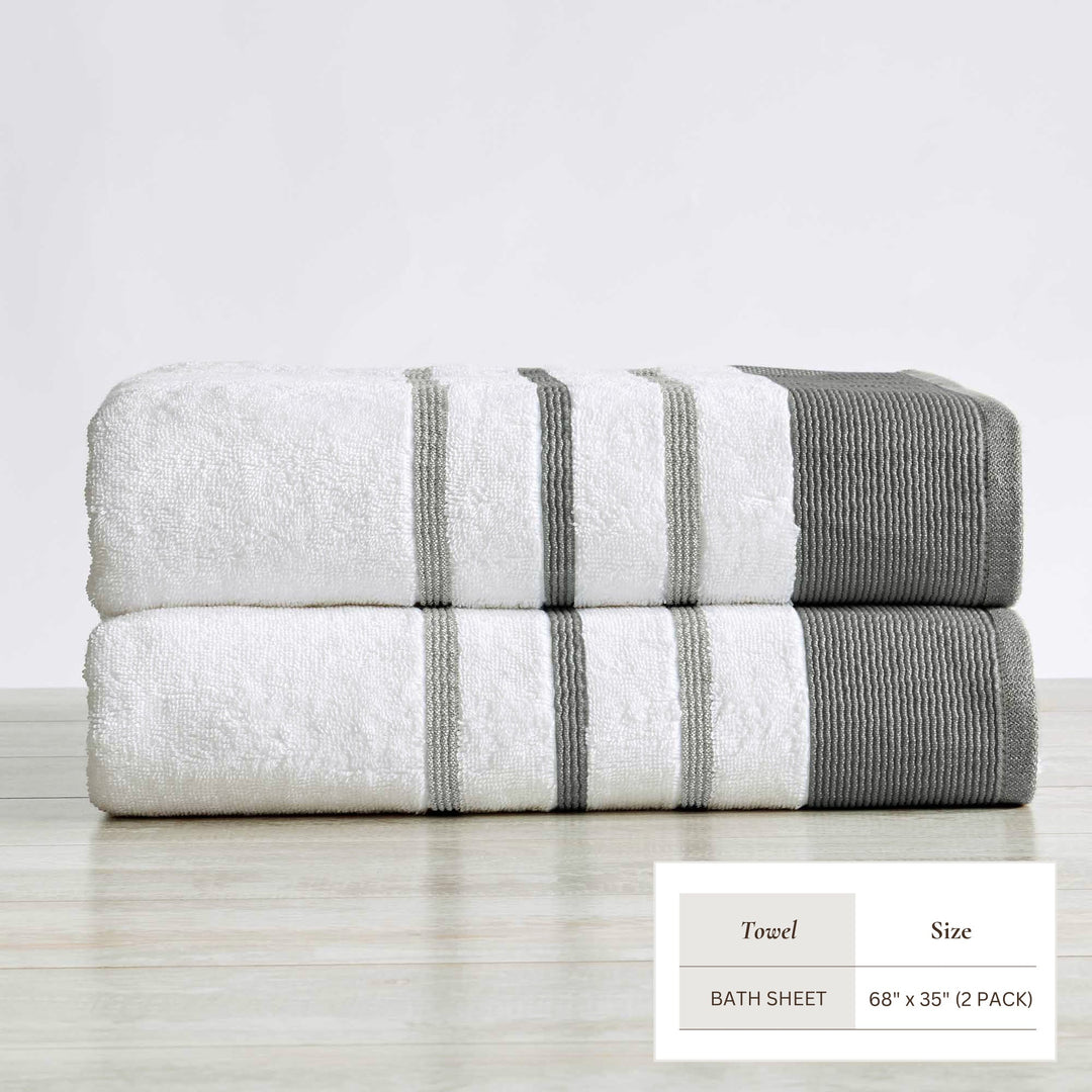 Cotton Stripe Bath Towel Set - Noelle Collection