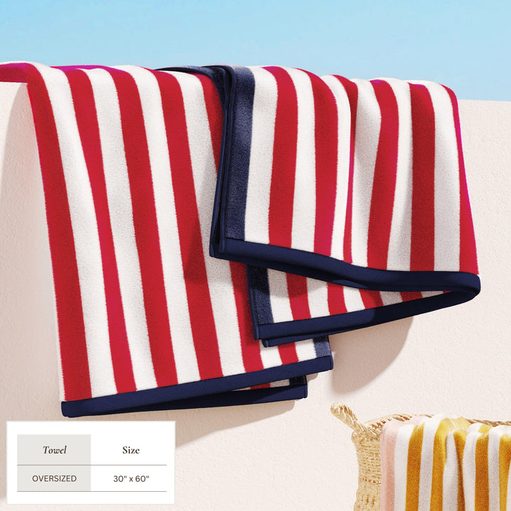 Striped Beach Towel - Oversized Santa Cruz Collection