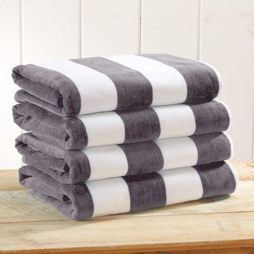 Cotton Velour Cabana Beach Towel - Novia Collection