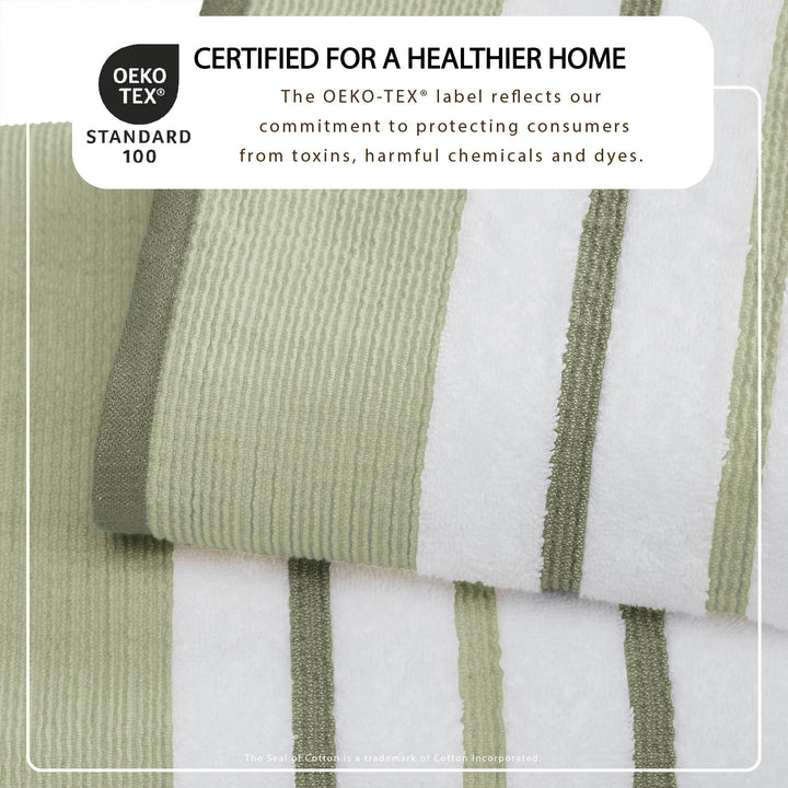 Cotton Stripe Bath Towel Set - Noelle Collection