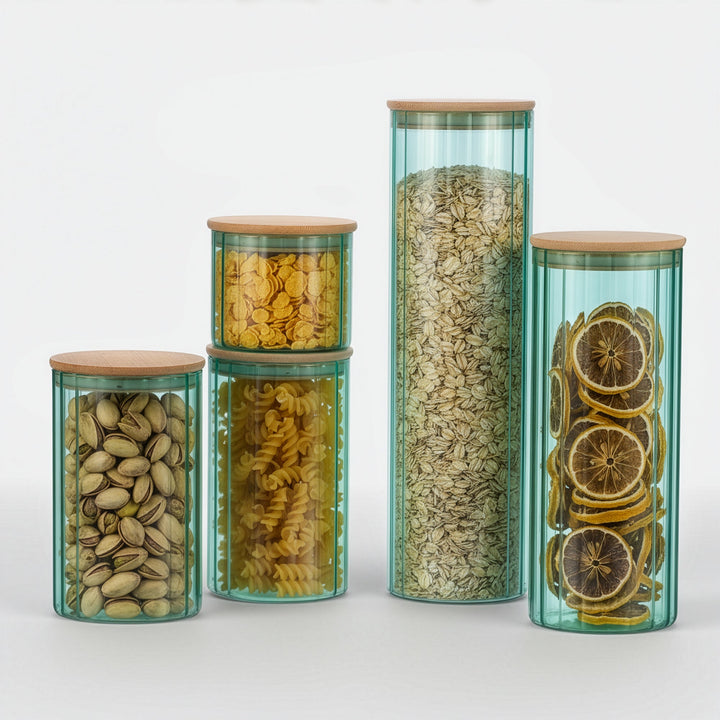 Glass Canister Set & Bamboo Lid