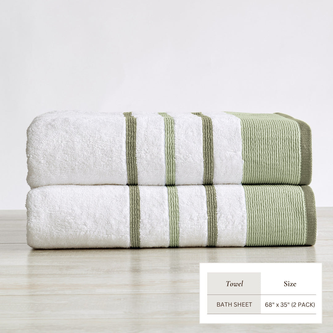 Cotton Stripe Bath Towel Set - Noelle Collection