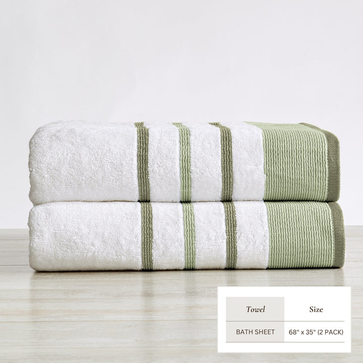 Cotton Stripe Bath Towel Set - Noelle Collection