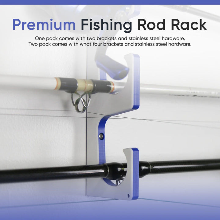 TRAPSKI Premium Fishing Rod/Pole Holder Rack Organizers | Wall or Ceiling or Boat Mounted Fishing Rod Rack | Durable Marine Grade HDPE Plastic | Stackable Storage