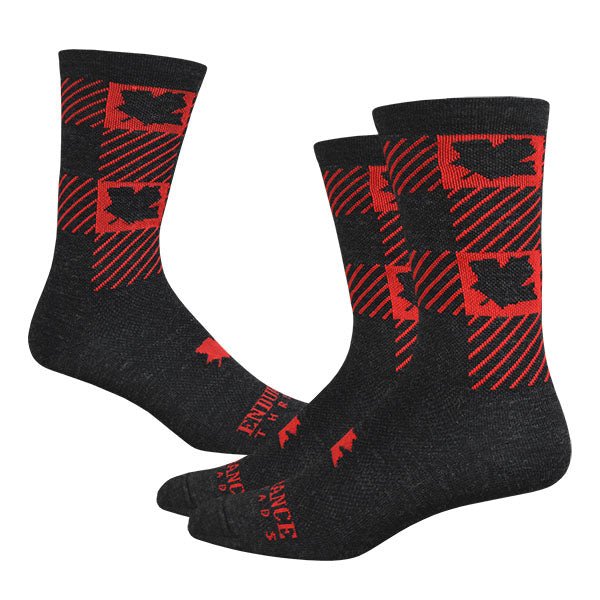 Maple Check Race Wool Sock 6" - Lightweight & Breathable