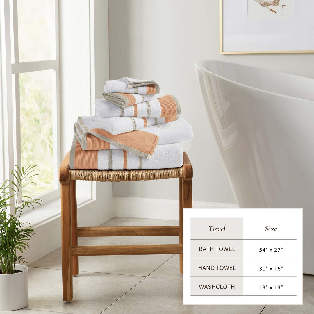 Cotton Stripe Bath Towel Set - Noelle Collection