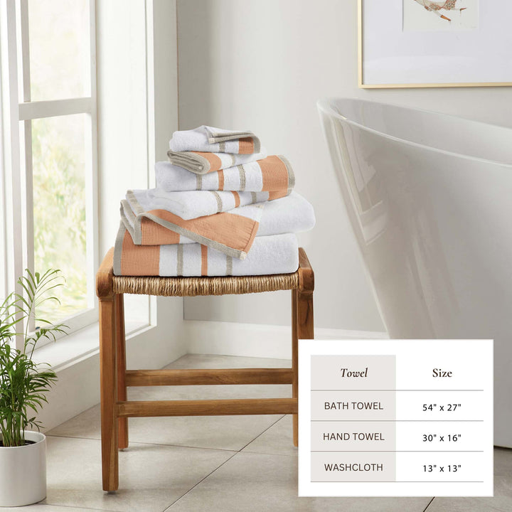 Cotton Stripe Bath Towel Set - Noelle Collection