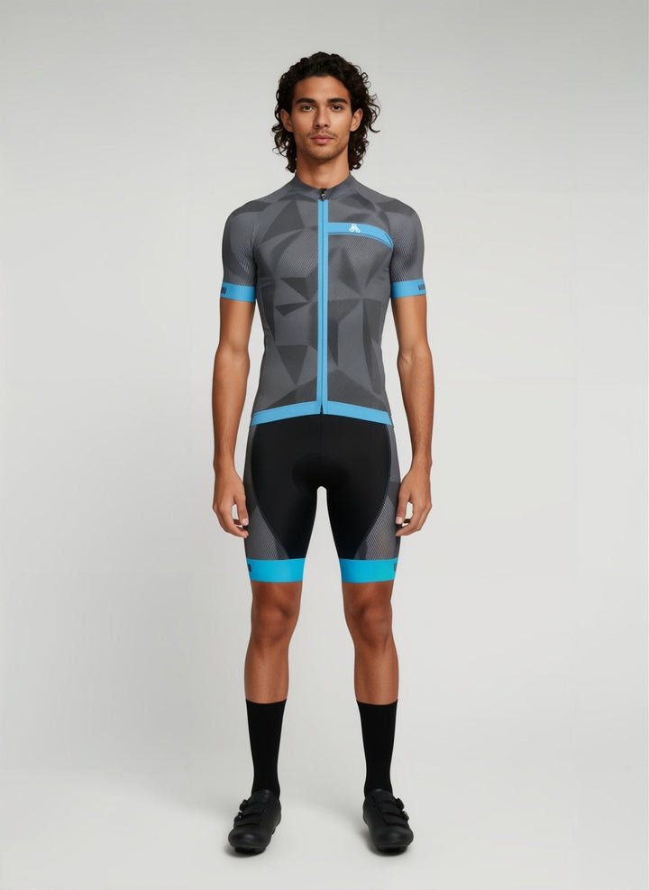Urban Cycling Men's Elite Graphite Short Sleeve Jerseys / Bib Shorts