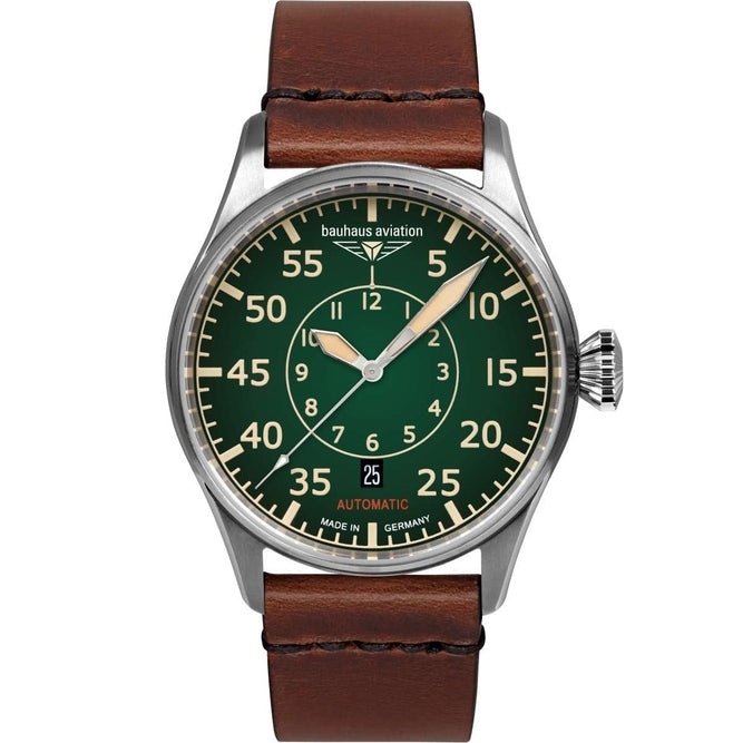 Aviation Flight Control Watch with Green Dial