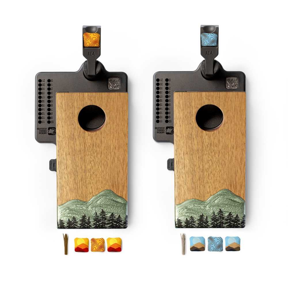 Mini Cornhole Set | Mountain Collection with Resin & Wood