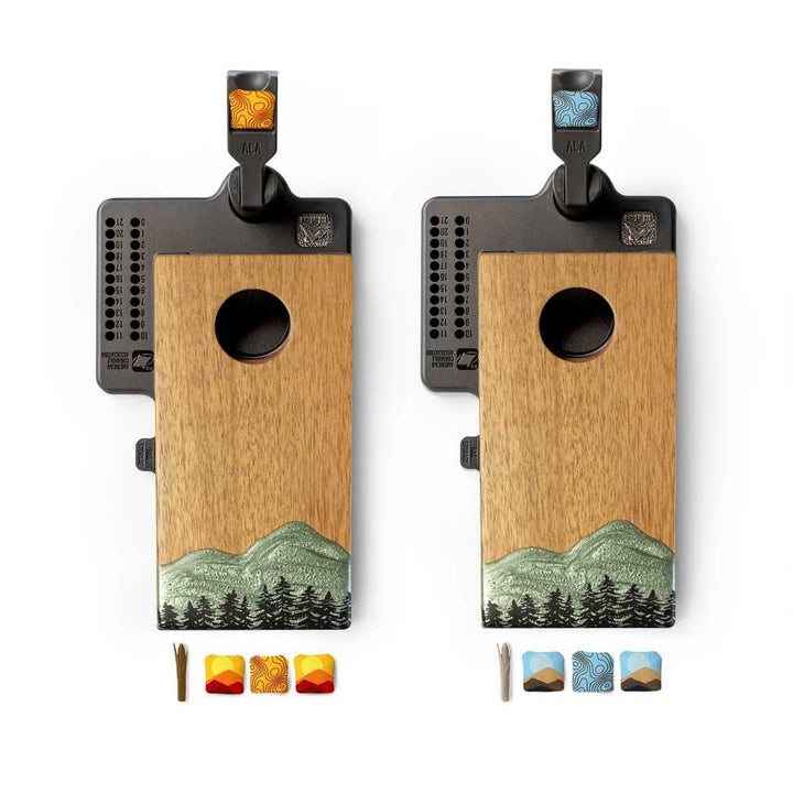 Mini Cornhole Set | Mountain Collection with Resin & Wood