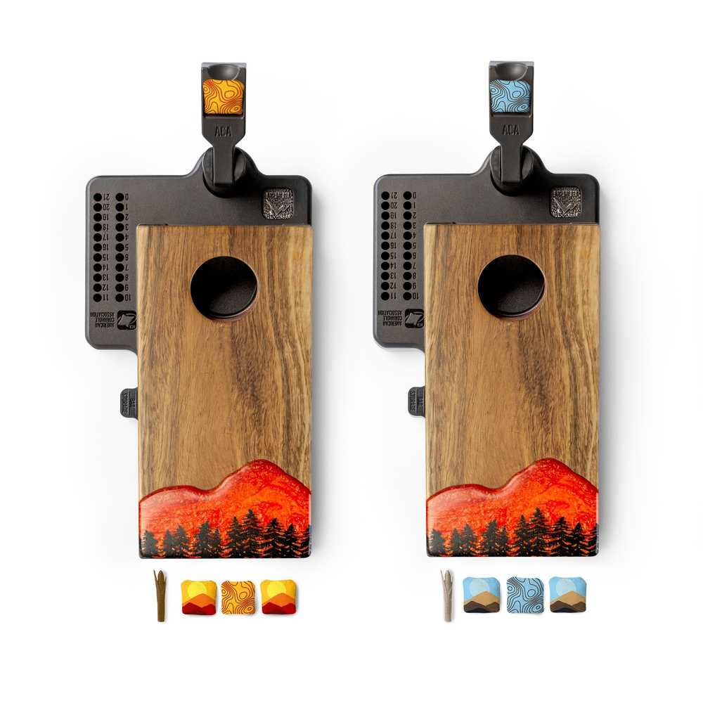 Mini Cornhole Set | Mountain Collection with Resin & Wood