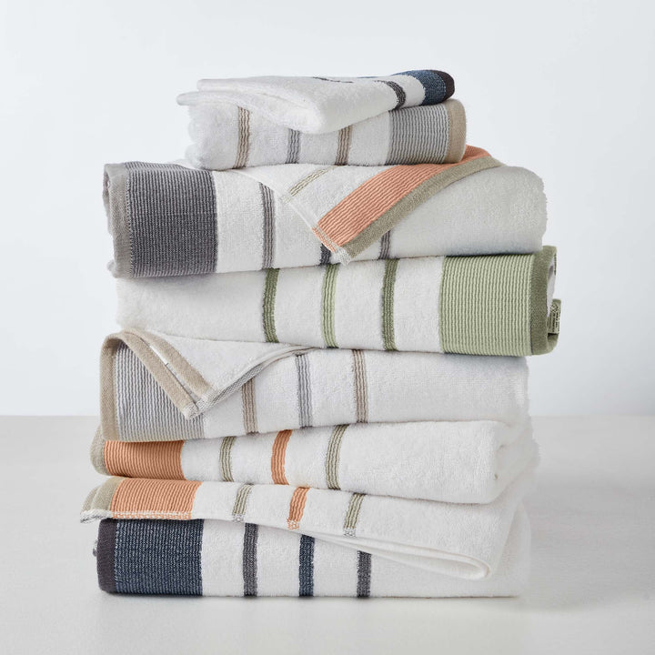 Cotton Stripe Bath Towel Set - Noelle Collection