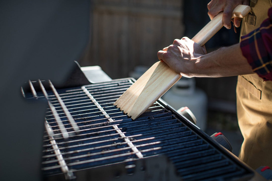 Picnic Time Hardwood BBQ Grill Scraper with Bottle Opener