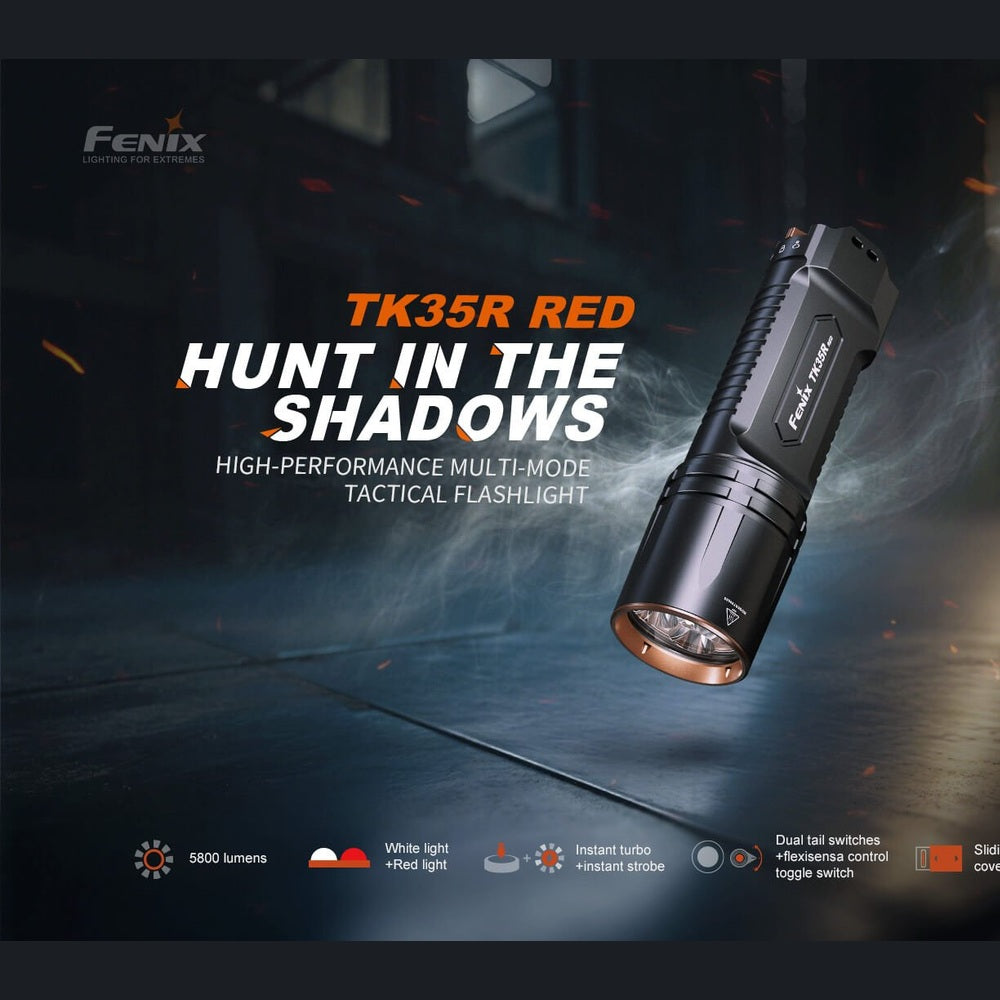 Fenix TK35R Rechargeable High-Performance Tactical Flashlight with UV Output