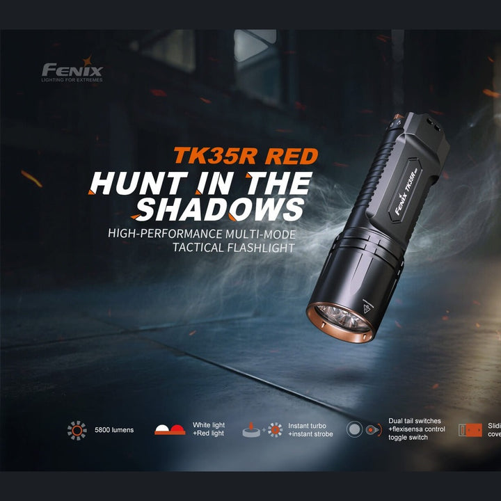 Fenix TK35R Rechargeable High-Performance Tactical Flashlight with UV Output