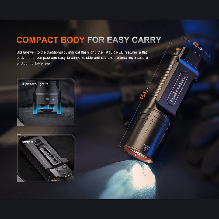 Fenix TK35R Rechargeable High-Performance Tactical Flashlight with UV Output