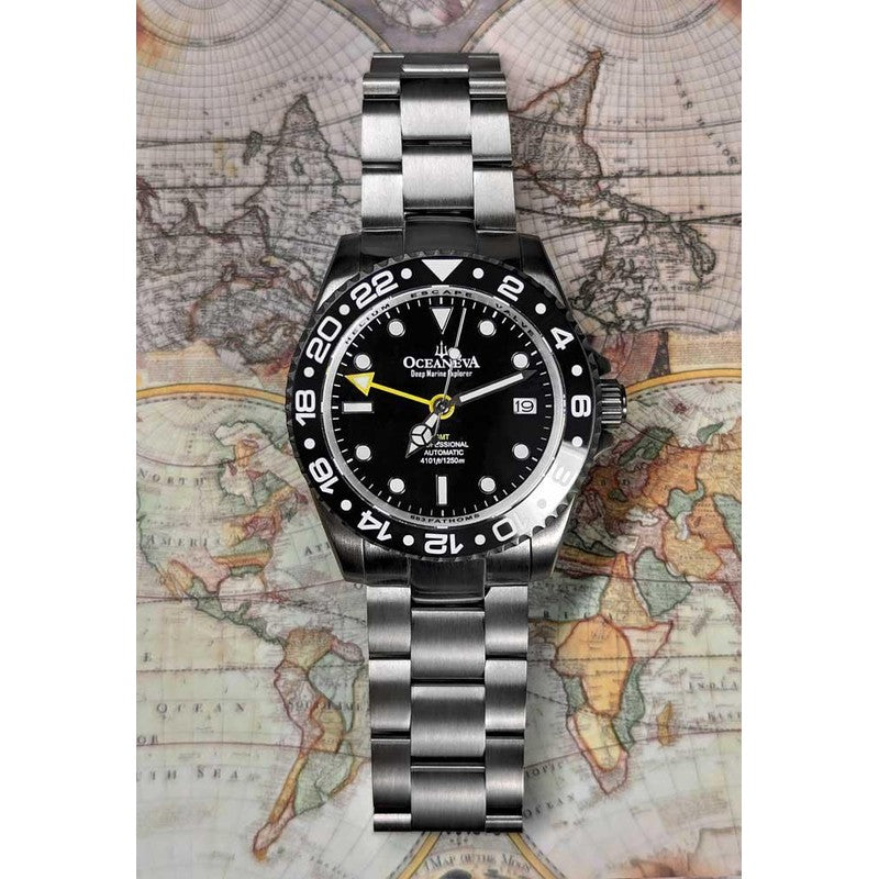 Oceaneva Men's GMT Automatic Diver Watch for Deep-Sea Adventures