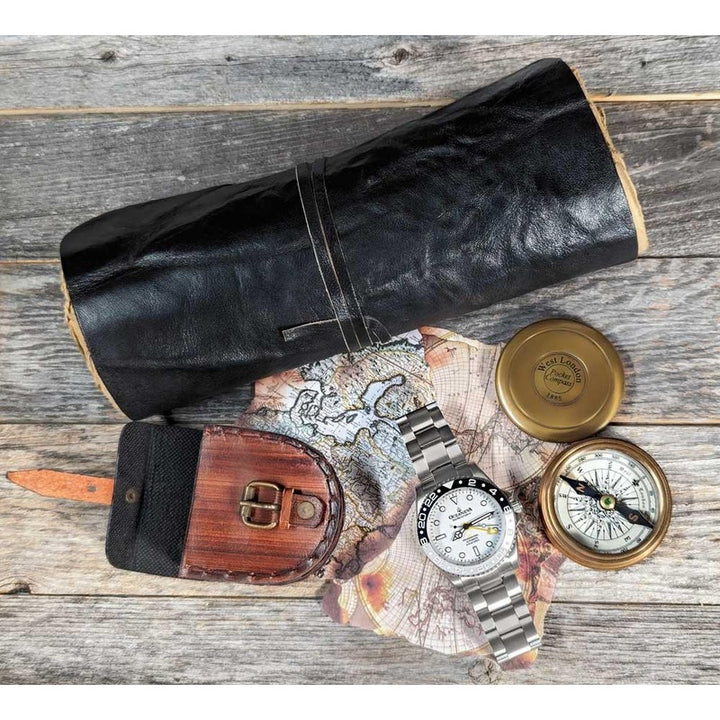 Oceaneva Men's GMT TITANIUM Automatic Deep Marine Explorer 1250M White & Black Ceramic Bezel Watch