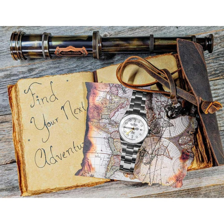 Oceaneva Men's GMT TITANIUM Automatic Deep Marine Explorer 1250M White Ceramic Bezel Watch