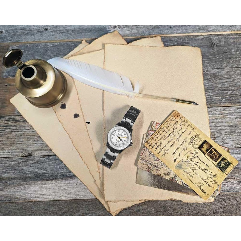 Oceaneva Men's GMT TITANIUM Automatic Deep Marine Explorer 1250M White Ceramic Bezel Watch