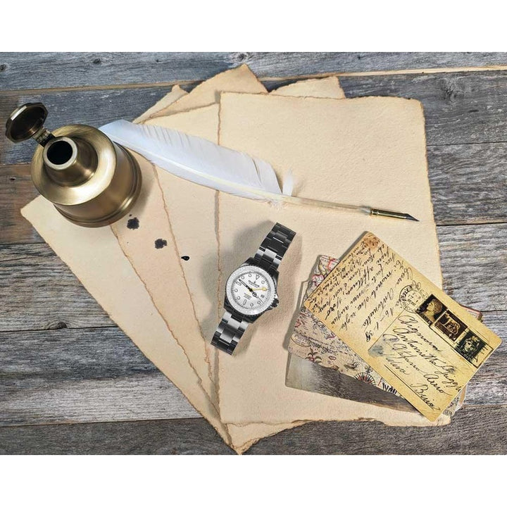 Oceaneva Men's GMT TITANIUM Automatic Deep Marine Explorer 1250M White Ceramic Bezel Watch