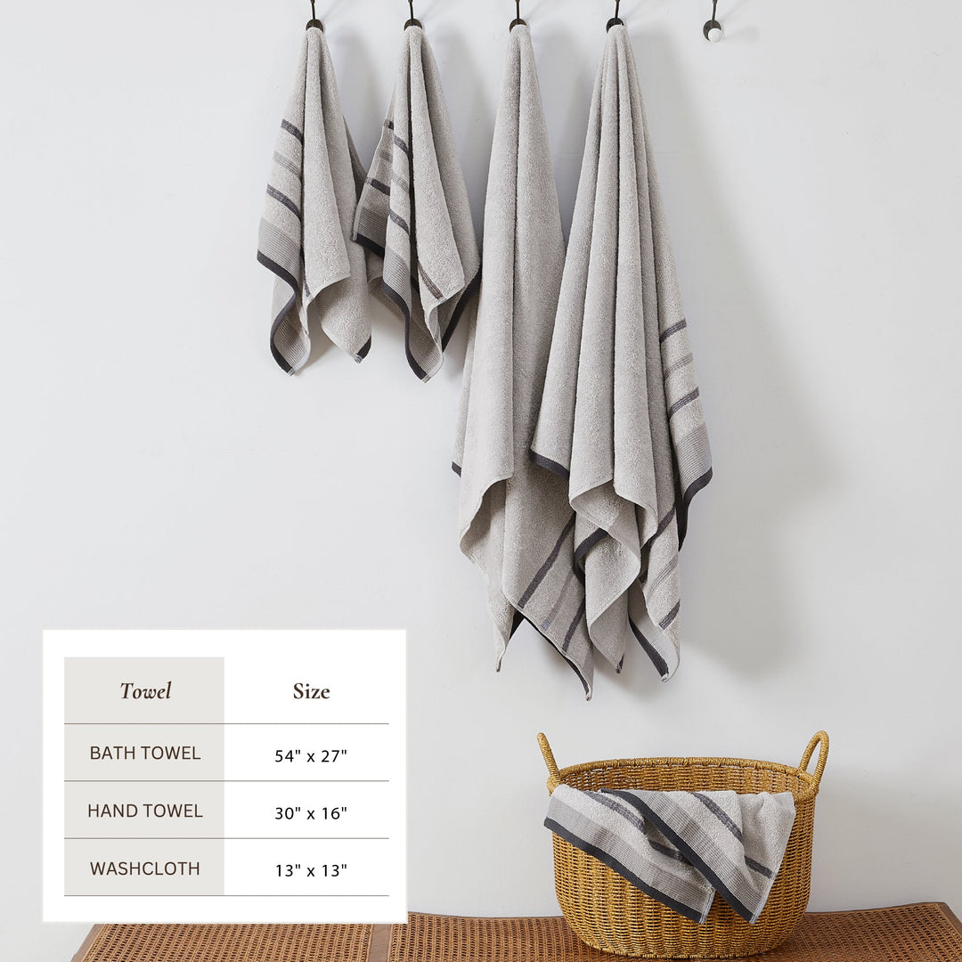 Cotton Stripe Bath Towel Set - Noelle Collection
