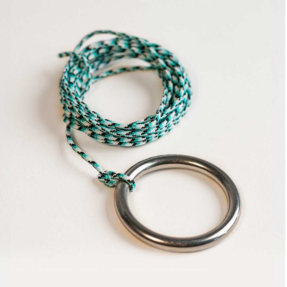 Green Pearl Epoxy Resin Hook and Ring Game - Unique Design
