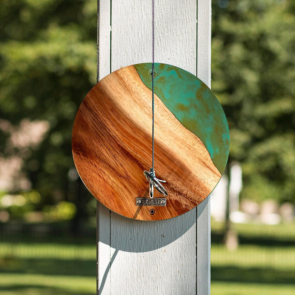 One of a Kind Teal and Orange Pearl Epoxy Resin Live-Edge Wood Hook and Ring Toss Game
