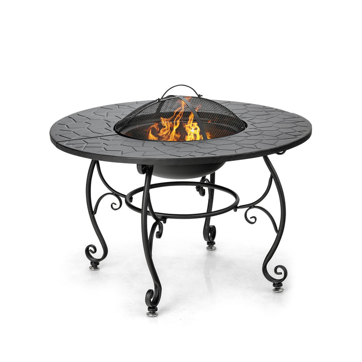 Patio Fire Pit Dining Table with Cooking BBQ Grate