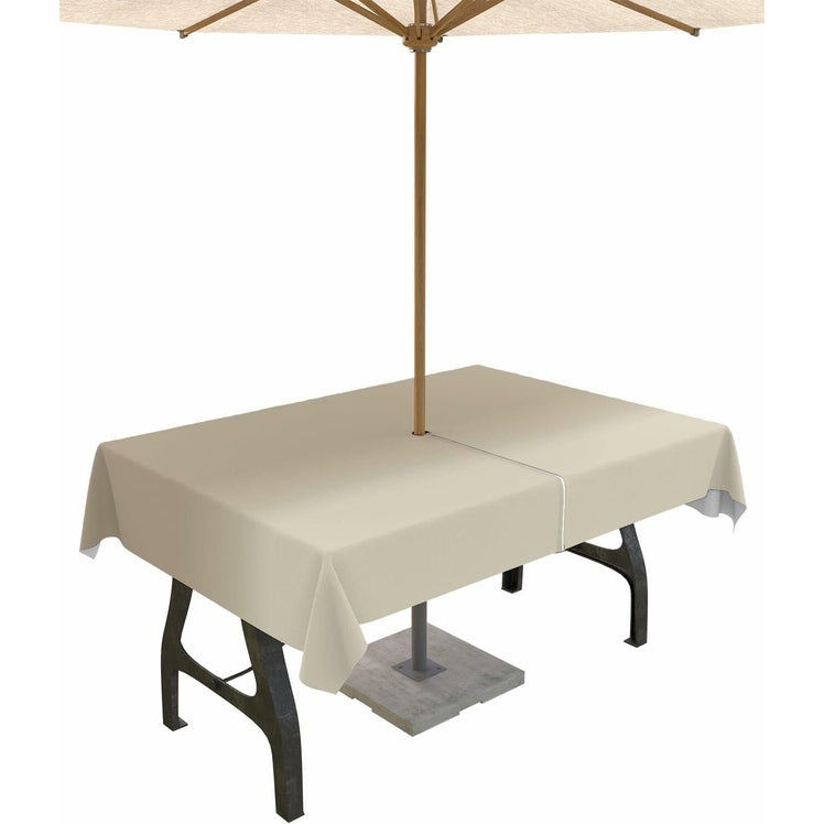 Outdoor Tablecloth Khaki Ombre Rectangle 60x84 with Umbrella Hole Zipper