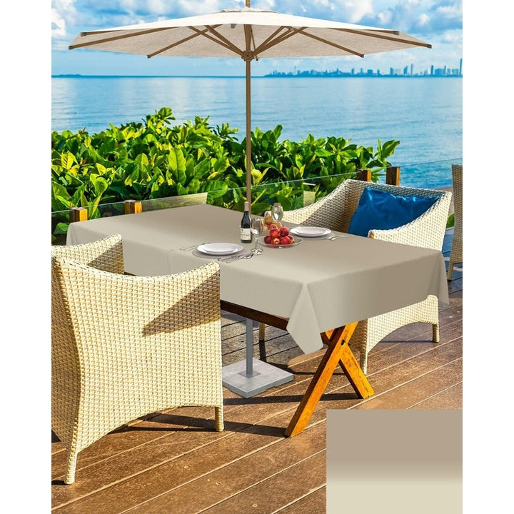 Outdoor Tablecloth Khaki Ombre Rectangle 60x84 with Umbrella Hole Zipper