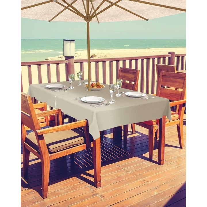 Outdoor Tablecloth Khaki Ombre Rectangle 60x84 with Umbrella Hole Zipper