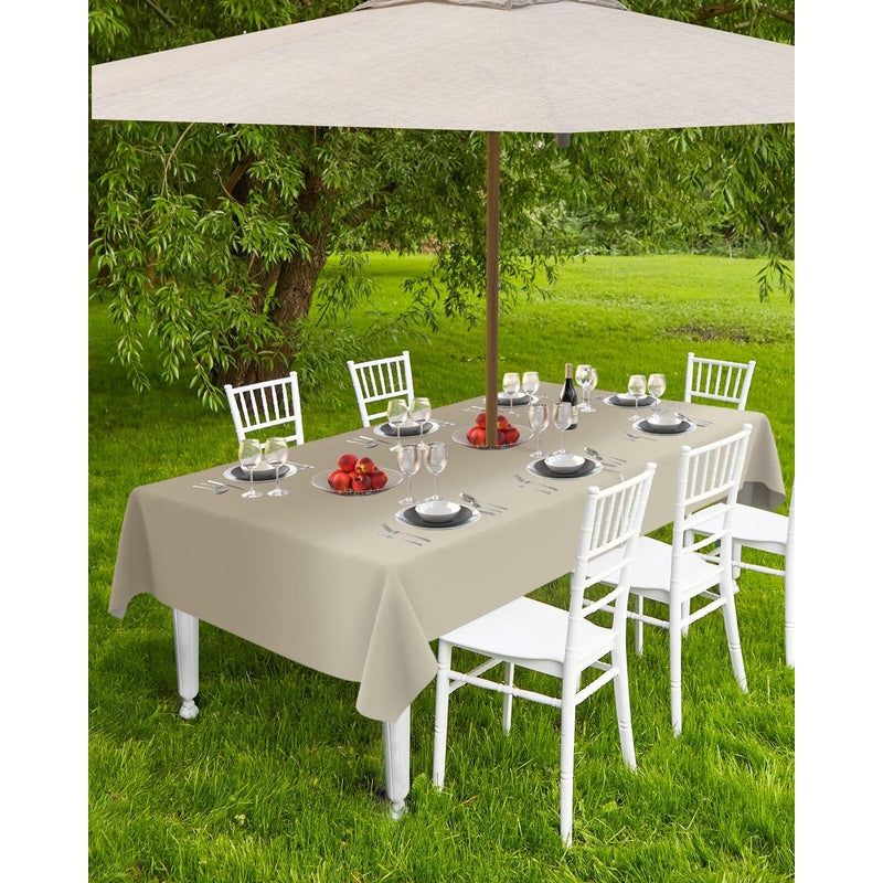 Outdoor Tablecloth Khaki Ombre Rectangle 60x84 with Umbrella Hole Zipper