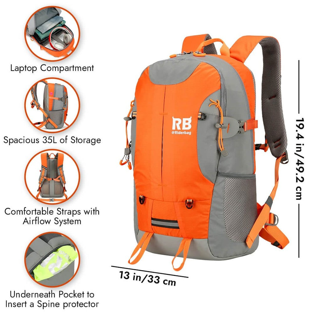 High Visibility Orange Reflective Commuter Bike Backpack |Riderbag Reflektor35