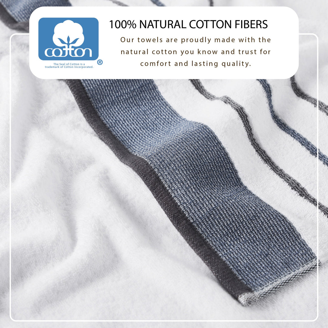 Cotton Stripe Bath Towel Set - Noelle Collection