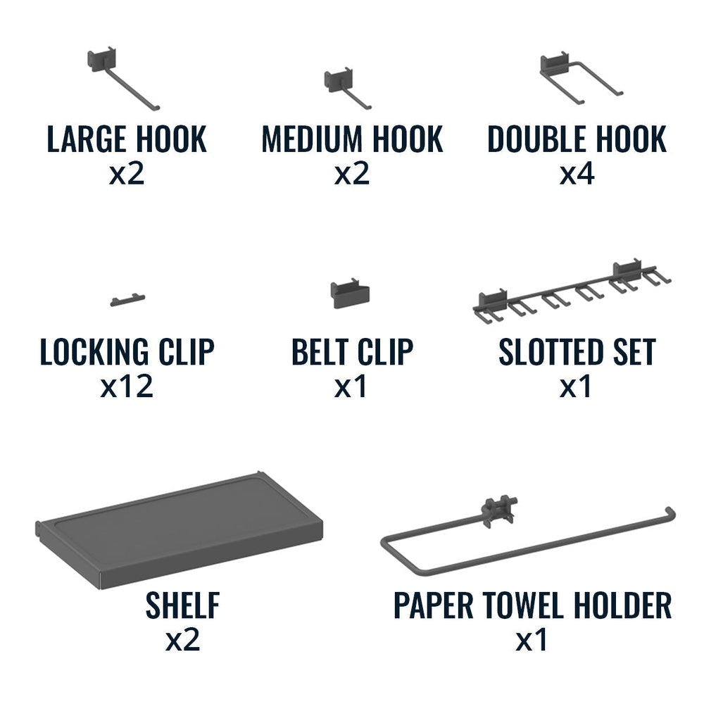 34" x 32" Pegboard with 13 Attachments for Tools