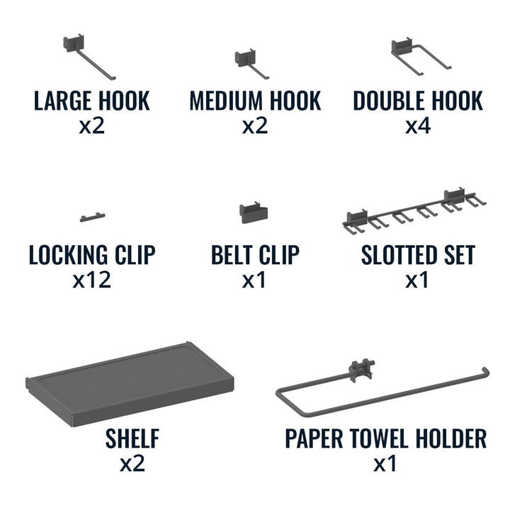 34" x 32" Pegboard with 13 Attachments for Tools
