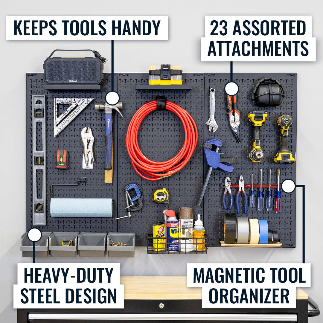 51" x 32" PRO Pegboard with Attachments for Tool Organization