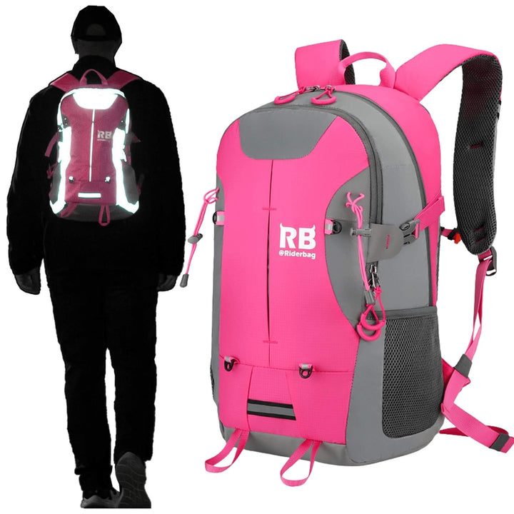 High Visibility Pink Reflective Commuter Bike Backpack |Riderbag Reflektor35