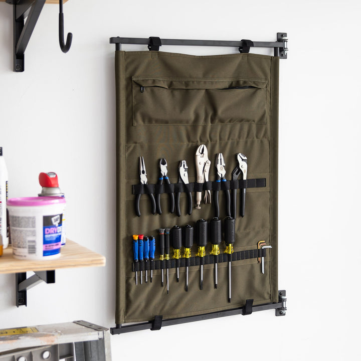 Pivot Panel Dual-Sided Tool Organizer for DIY Projects