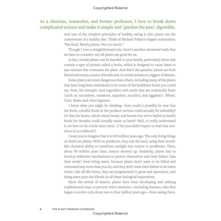 The Plant Paradox Cookbook: 100 Delicious Recipes to Help You Lose Weight, Heal Your Gut, and Live Lectin-Free Spiral Bound