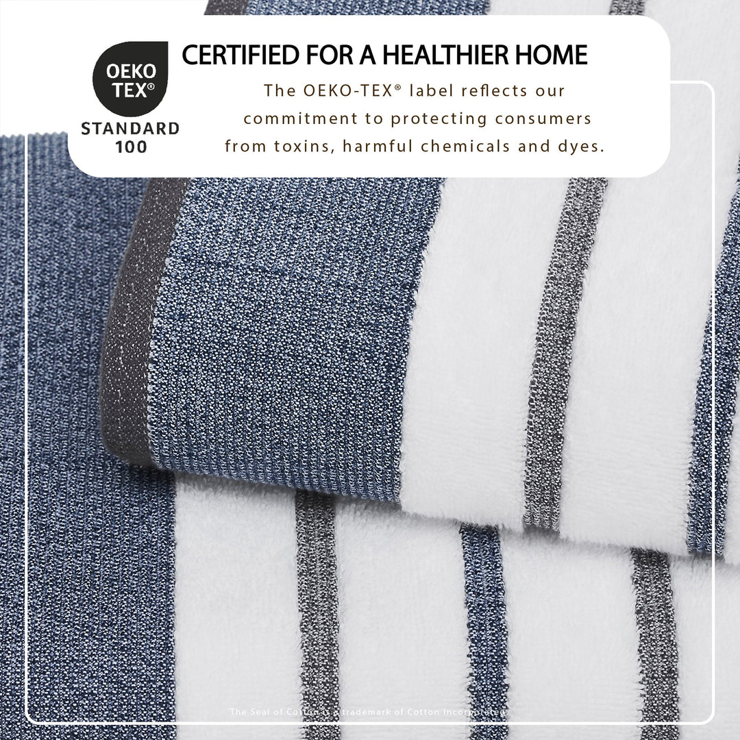 Cotton Stripe Bath Towel Set - Noelle Collection