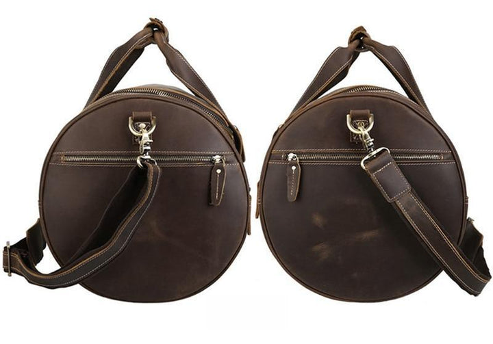 The Wainwright Weekender | Round Vintage Leather Weekender