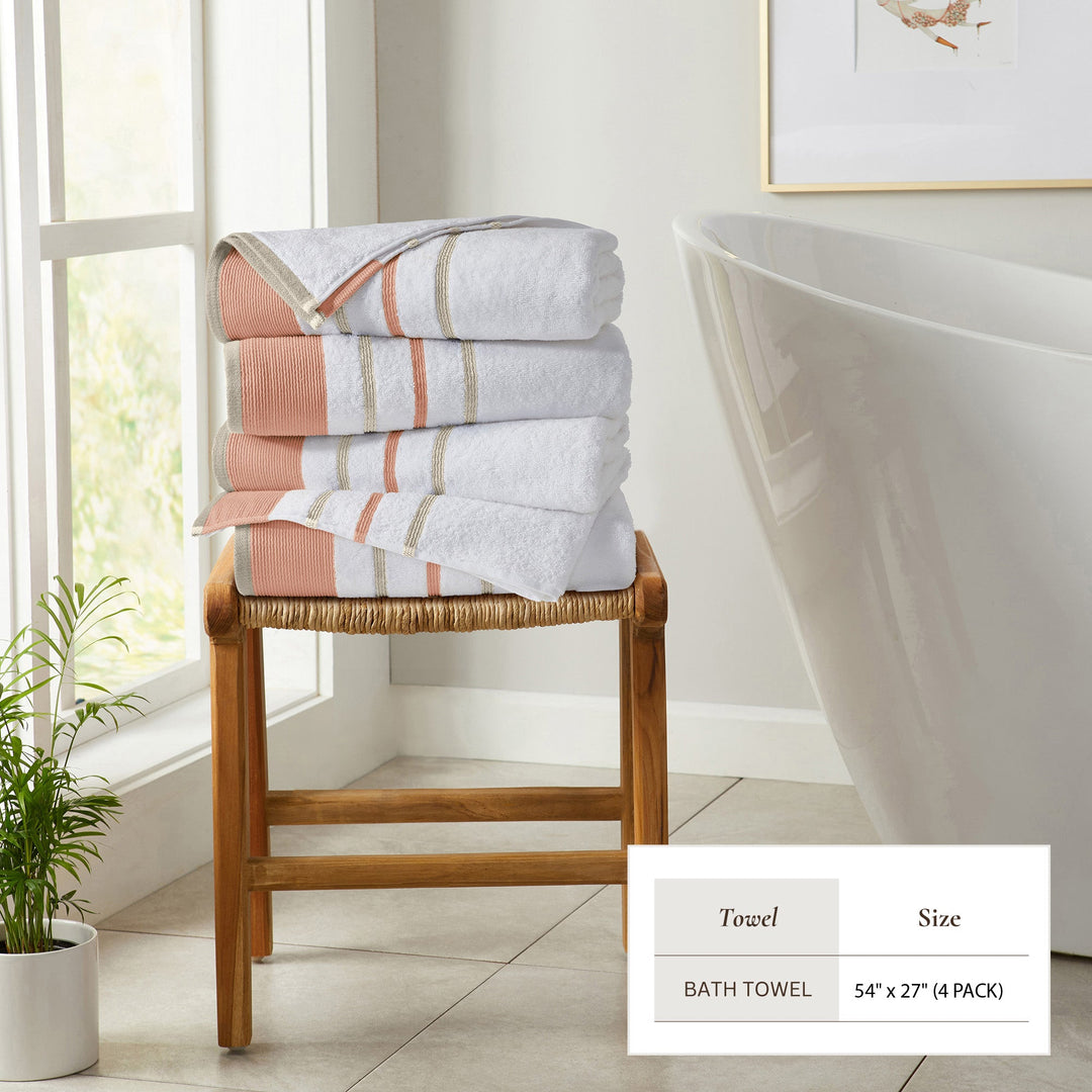Cotton Stripe Bath Towel Set - Noelle Collection