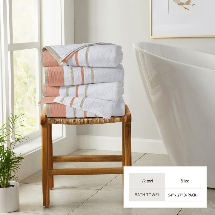 Cotton Stripe Bath Towel Set - Noelle Collection