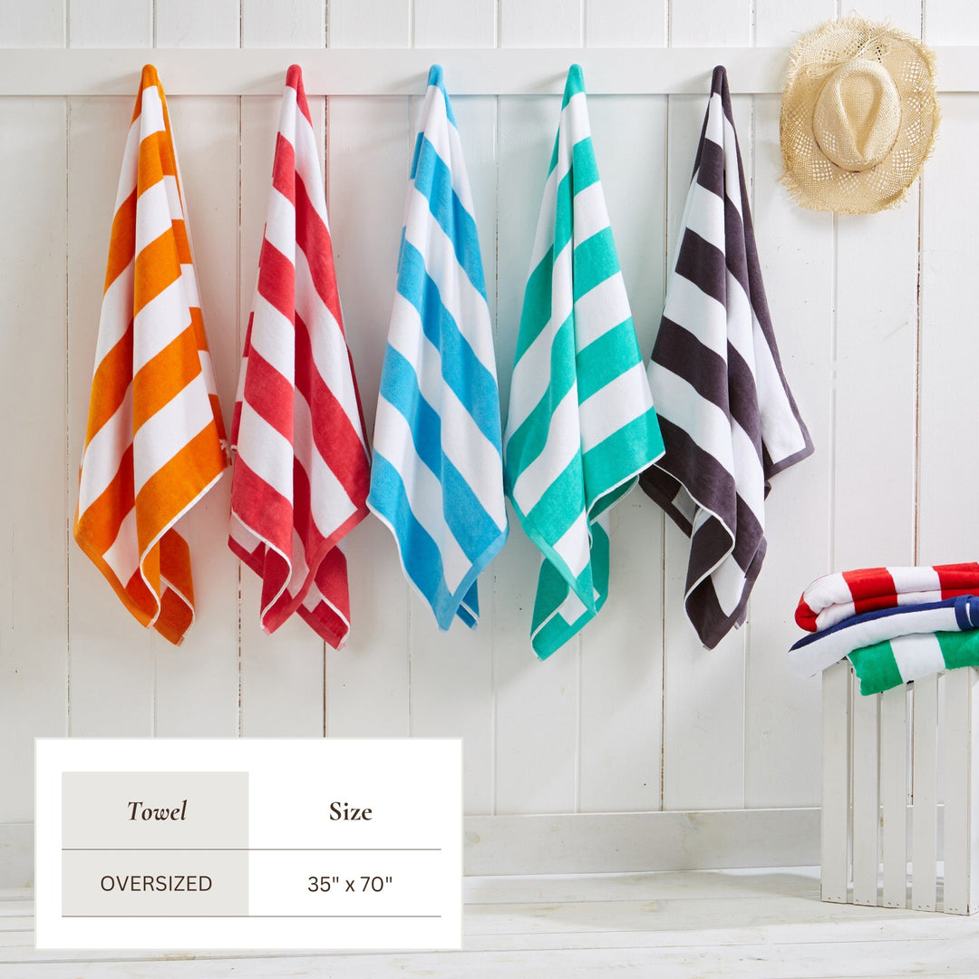 Cotton Velour Cabana Beach Towel - Novia Collection