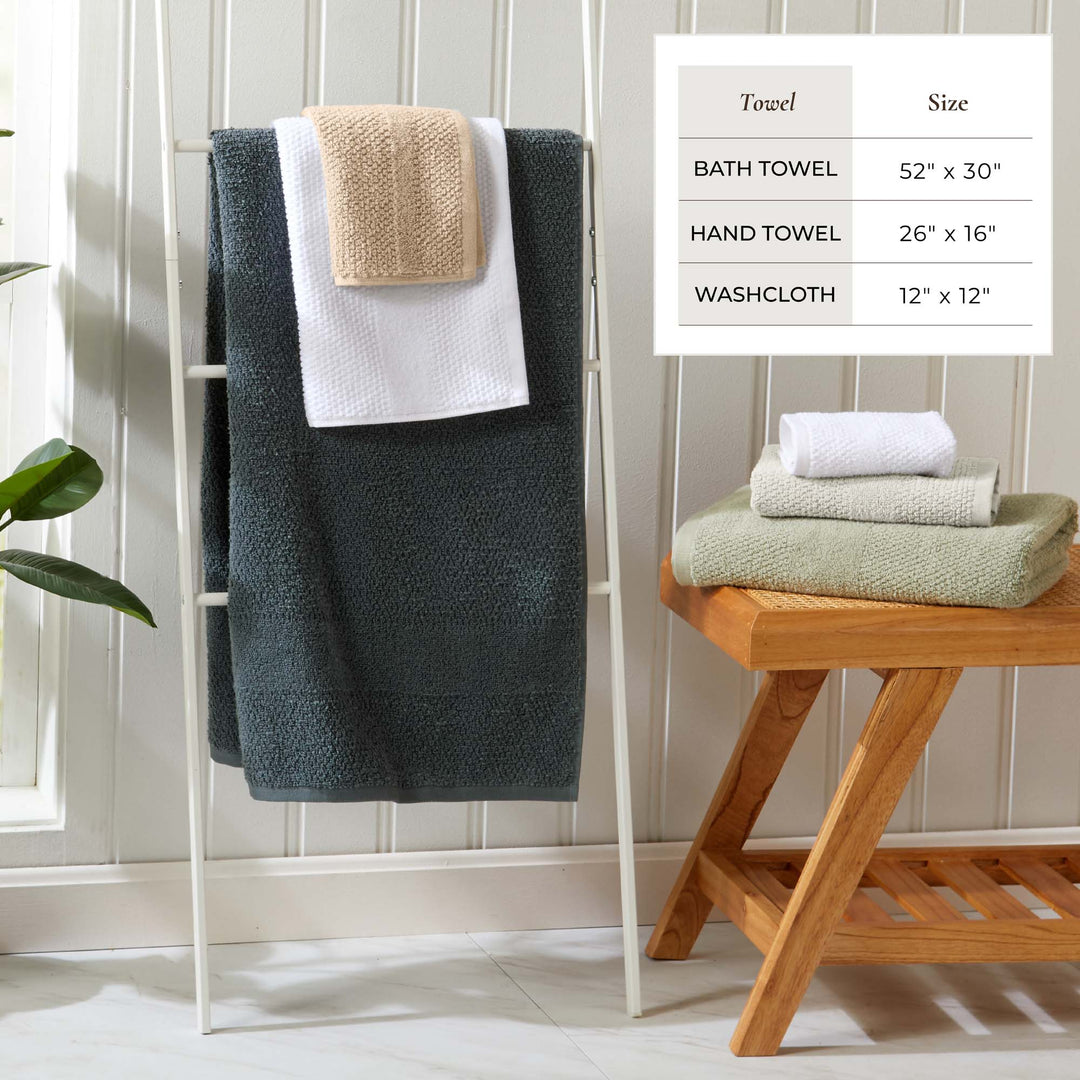 Cotton Woven Bath Towel Set - Marbella Collection